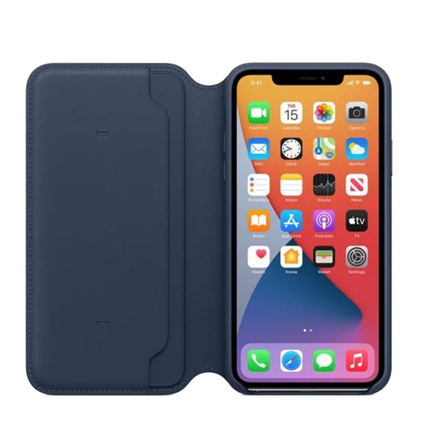 iPhone 11 Pro Max Leather Folio - Dunkelblau