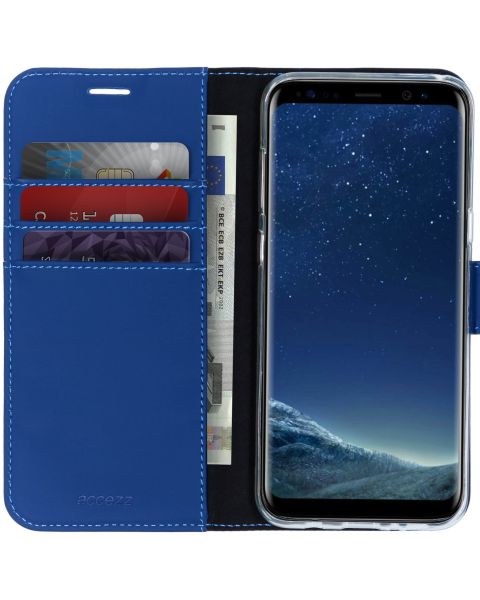 Blaues Wallet TPU Klapphülle für das Samsung Galaxy S8 Plus