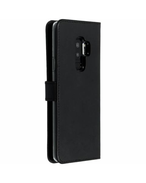 Echt Lederen Booktype Samsung Galaxy S9 Plus - Zwart / Black