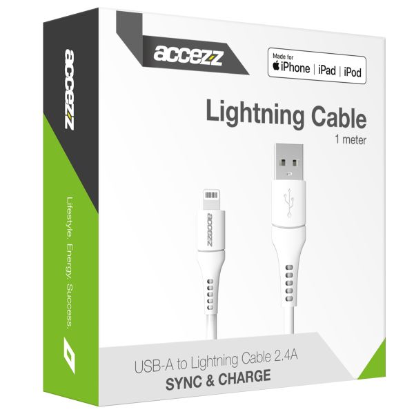 MFI-zertifiziertes Lightning- auf USB-Kabel - 1 m - Weiß