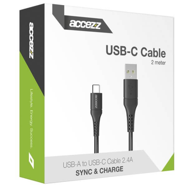 USB-C- auf USB-Kabel - 2 m - Schwarz