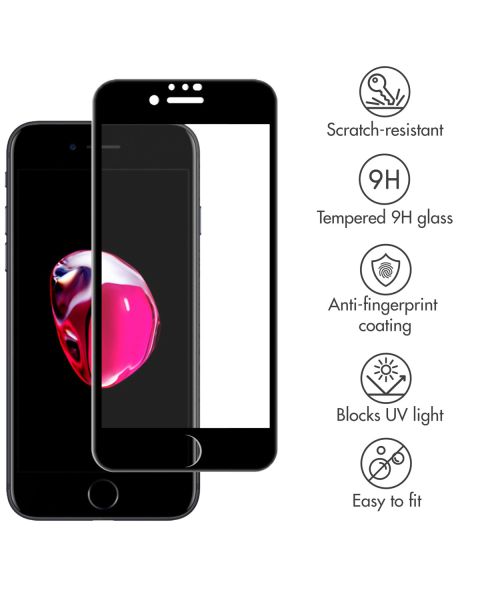 Premium Screen Protector aus gehärtetem Glas für das iPhone SE (2022 / 2020) - Schwarz
