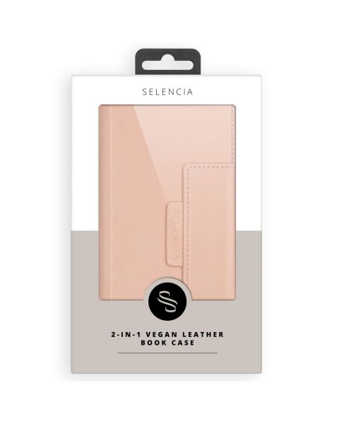 Selencia 2-in-1 Uitneembare Vegan Lederen Bookcase iPhone 13 Pro - Roze / Rosa / Pink
