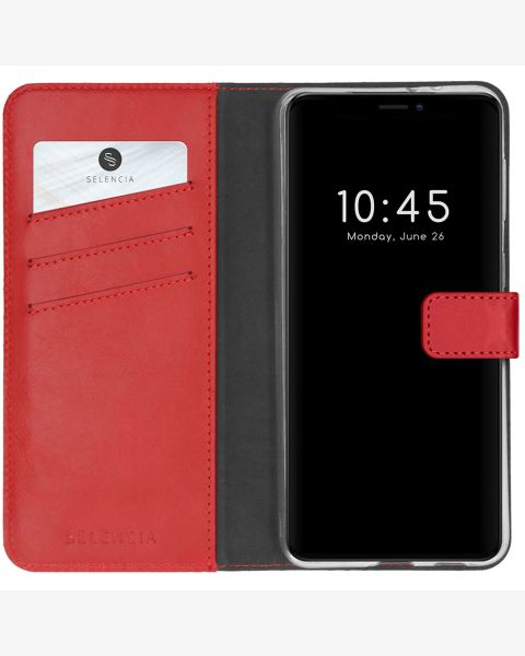 Echtleder Klapphülle für das iPhone 13 - Rot