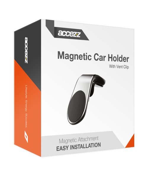 Handyhalterung für das Auto - Universell - Lüftungsgitter - Magnetisch - Silber
