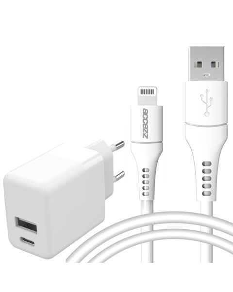 Wand-Ladegerät mit MFI-zertifiziertem Lightning- auf USB-Kabel - 20 Watt - 1 m - Weiß