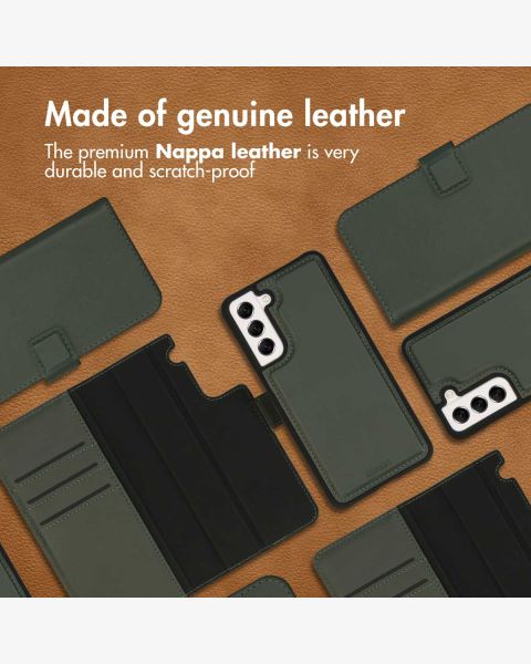 Samsung Galaxy S21 FE Hülle Premium Leather 2 in 1 Klapphülle  - Grün