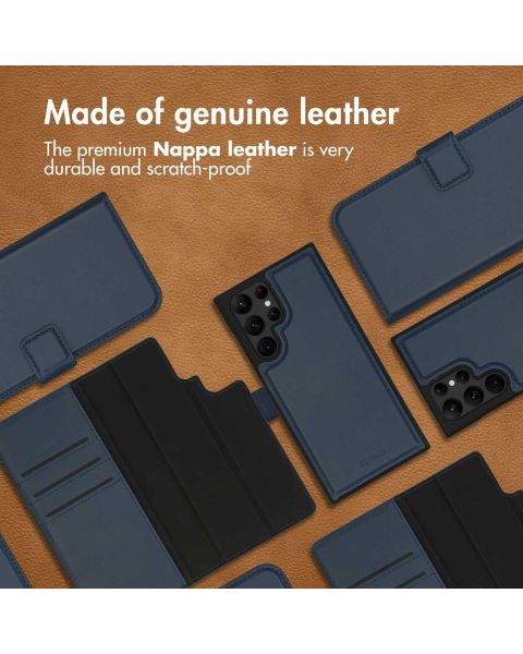 Accezz Premium Leather 2 in 1 Wallet Bookcase Samsung Galaxy S22 Ultra - Donkerblauw / Dunkelblau  / Dark blue