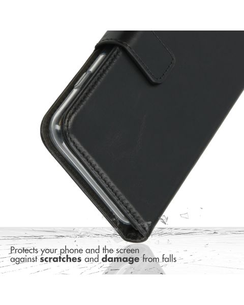 Echtleder Klapphülle für das iPhone 14 Plus - Schwarz