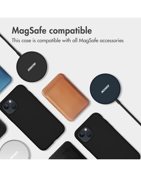 Accezz Liquid Silicone Backcover met MagSafe iPhone 14 Pro Max - Zwart / Schwarz / Black