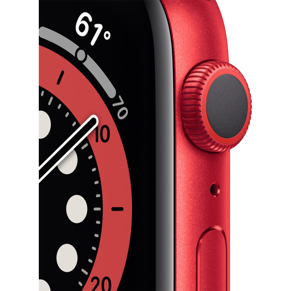 Refurbished Apple Watch Serie 6 | 44mm | Aluminium Rot | Rotes Sportarmband | GPS | WiFi