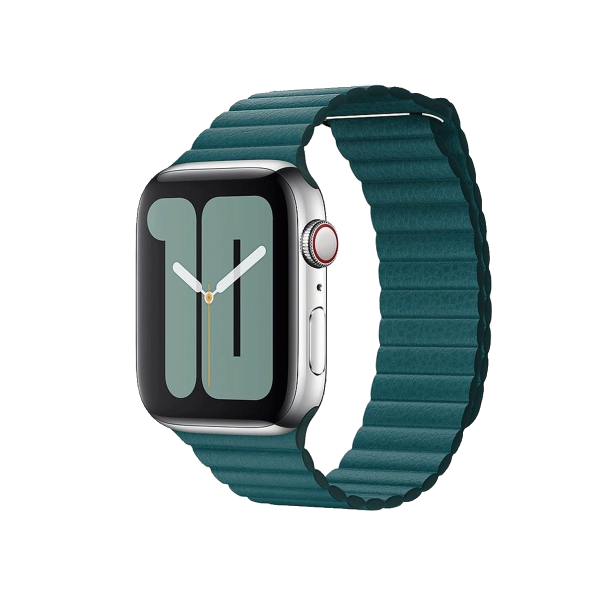 Apple Watch 42/44 mm Lederschlaufe Uhrenarmband Gr&uuml;n