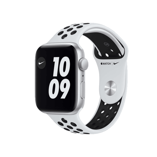 Refurbished Apple Watch Nike SE | 44mm | Aluminium Silber | Weißes Sportarmband | Nike+ | GPS | WiFi