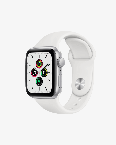 Refurbished Apple Watch Serie SE | 40mm | Aluminium Silber | Weißes Sportarmband | GPS | WiFi