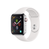 Refurbished Apple Watch Serie 4 | 44mm | Stainless Steel Silber | Weißes Sportarmband | GPS | WiFi