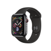 Apple Watch Series 4 | 44mm | Stainless Steel Case Zwart | Zwart sportbandje | GPS | WiFi + 4G