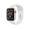 Refurbished Apple Watch Serie 4 | 44mm | Aluminium Silber | Weißes Sportarmband | GPS | WiFi + 4G