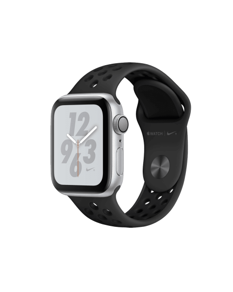 Refurbished Apple Watch Serie 4 | 44mm | Aluminium Silber | Schwarzes Nike Sportarmband | GPS | WiFi + 4G