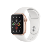 Refurbished  Apple Watch Serie 5 | 40mm | Aluminium Gold | Weißes Sportarmband | GPS | WiFi + 4G