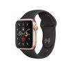 Refurbished Apple Watch Serie 5 | 40mm | Aluminium Gold | Schwarzes Sportarmband | GPS | WiFi + 4G