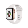 Refurbished Apple Watch Series 5 | 40mm | Stainless Steel Gold | Weißes Sportarmband | GPS | WiFi + 4G