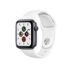 Refurbished Apple Watch Series 5 | 44mm | Aluminium Spacegrau | Wei&szlig;es Sportarmband | GPS | WiFi + 4G