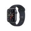 Refurbished Apple Watch Serie 5 | 44mm | Aluminum Spacegrau | Mitternachtsblaues Sportarmband | GPS | WiFi + 4G