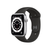 Refurbished Apple Watch Serie 6 | 40mm | Aluminium Silber | Schwarzes Sportarmband | GPS | WiFi + 4G