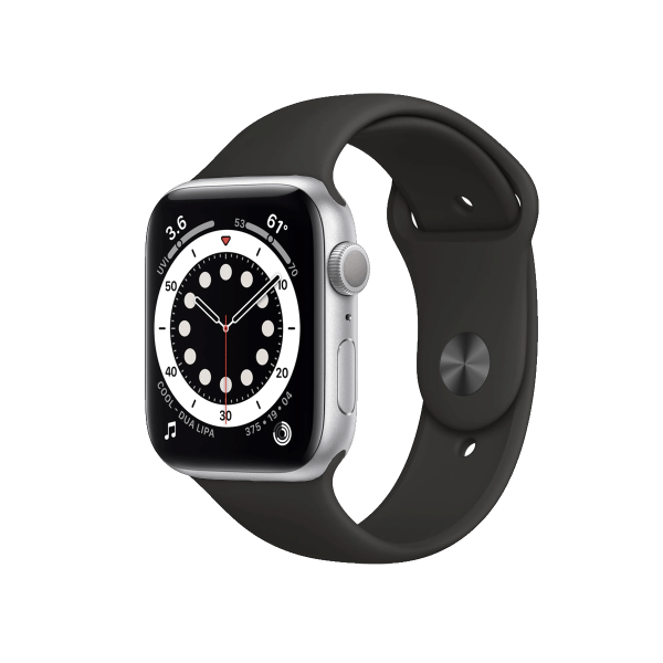 Refurbished Apple Watch Serie 6 | 40mm | Aluminium Silber | Schwarzes Sportarmband | GPS | WiFi + 4G