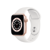 Refurbished Apple Watch Serie 6 | 40mm | Aluminium Gold | Weißes Sportarmband | GPS | WiFi