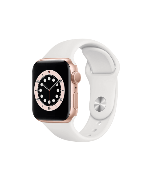 Refurbished Apple Watch Serie 6 | 40mm | Aluminium Gold | Weißes Sportarmband | GPS | WiFi