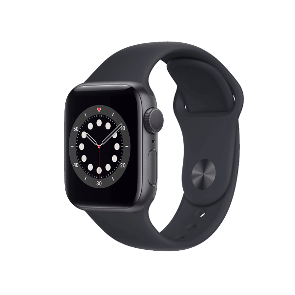 Refurbished Apple Watch Serie 6 | 40mm | Aluminium Spacegrau | Mitternachtsblaues Sportarmband | GPS | WiFi