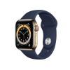 Refurbished Apple Watch Serie 6 | 40mm | Stainless Steel Gold | Deep Navy Sportarmband | GPS | WiFi + 4G