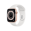 Refurbished Apple Watch Serie 6 | 44mm | Aluminium Case Gold | Wei&szlig;es Sportarmband | GPS | WiFi + 4G