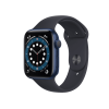 Refurbished Apple Watch Serie 6 | 44mm | Aluminium Blau | Mitternachtsblaues Sportarmband | GPS | WiFi + 4G