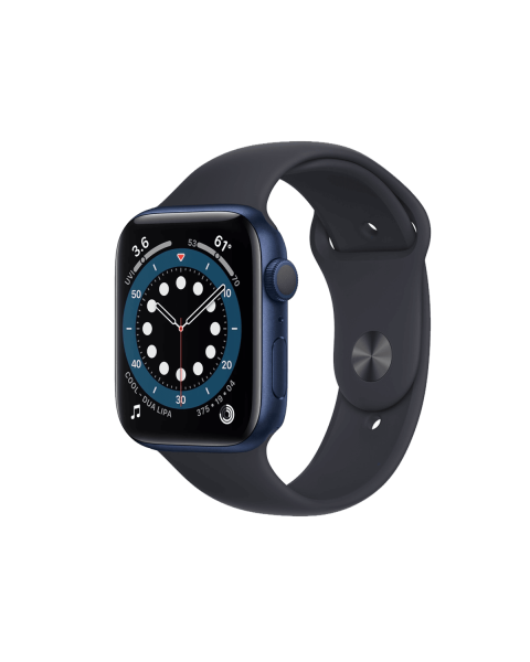 Refurbished Apple Watch Serie 6 | 44mm | Aluminum Blau | Mitternachtsblaues Sportarmband | GPS | WiFi + 4G