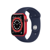 Refurbished Apple Watch Serie 6 | 44mm | Aluminium Rot | Deep Navy Sportarmband | GPS | WiFi