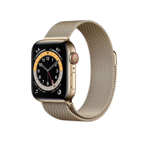 Refurbished Apple Watch Serie 6 | 44mm | Stainless Steel Gold | Gold Milanaiseband | GPS | WiFi + 4G