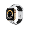 Refurbished Apple Watch Serie 6 | 44mm | Stainless Gold | Weißes Nike Sportarmband | GPS | WiFi + 4G