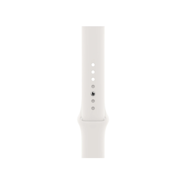 Refurbished Apple Watch Serie 6 | 40mm | Stainless Steel Graphit | Weißes Sportarmband | GPS | WiFi + 4G