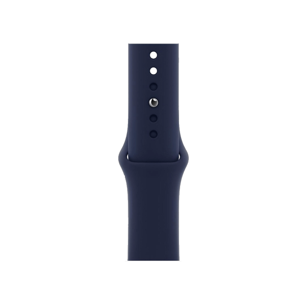 Refurbished Apple Watch Serie 6 | 44mm | Stainless Steel Silber |  Mitternachtsblaues Sportarmband | GPS | WiFi + 4G