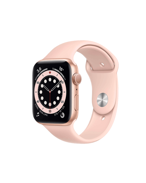 Refurbished Apple Watch Serie 6 | 44mm | Aluminium Gold | Rosa Sportarmband | GPS | WiFi