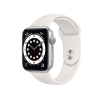 Refurbished Apple Watch Serie 6 | 44mm | Aluminium Silber | Weißes Sportarmband | GPS | WiFi