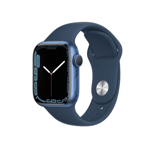 Refurbished Apple Watch Serie 7 | 41mm | Aluminium Blau | Blaues Sportarmband | GPS | WiFi + 4G