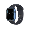 Refurbished Apple Watch Serie 7 | 45mm | Aluminium Blau | Mitternachtsblaues Sportarmband | GPS | WiFi + 4G