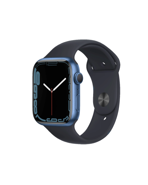 Refurbished Apple Watch Serie 7 | 45mm | Aluminium Blau | Mitternachtsblaues Sportarmband | GPS | WiFi + 4G