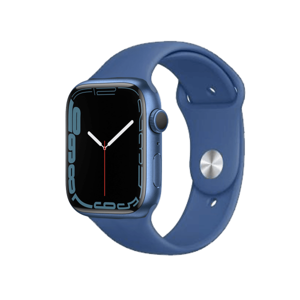 Refurbished Apple Watch Serie 7 | 45mm | Aluminium Blau | Delfter Blau Sportarmband | GPS | WiFi