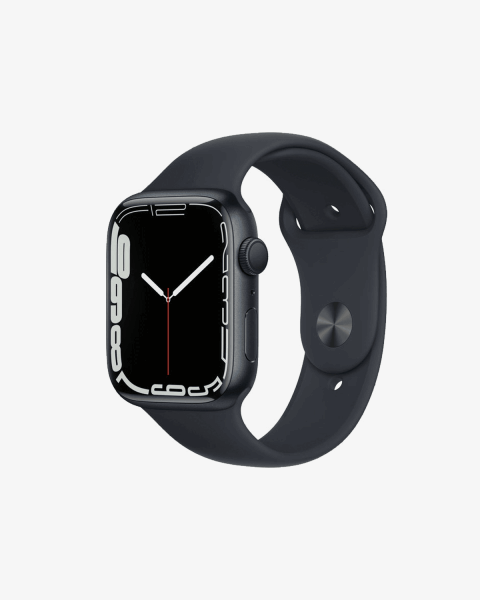 Refurbished Apple Watch Serie 7 | 45mm | Aluminium Mitternachtsblau | Mitternachtsblaues Sportarmband | GPS | WiFi