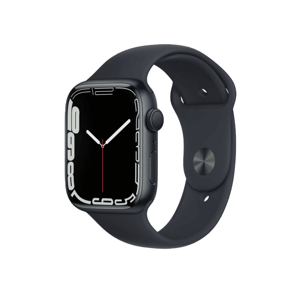Refurbished Apple Watch Serie 7 | 45mm | Aluminium Mitternachtsblau | Mitternachtsblaues Sportarmband | GPS | WiFi + 4G