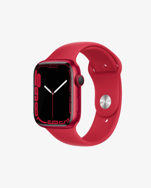 Refurbished Apple Watch Serie 7 | 45mm | Aluminium Rot | Rotes Sportarmband | GPS | WiFi